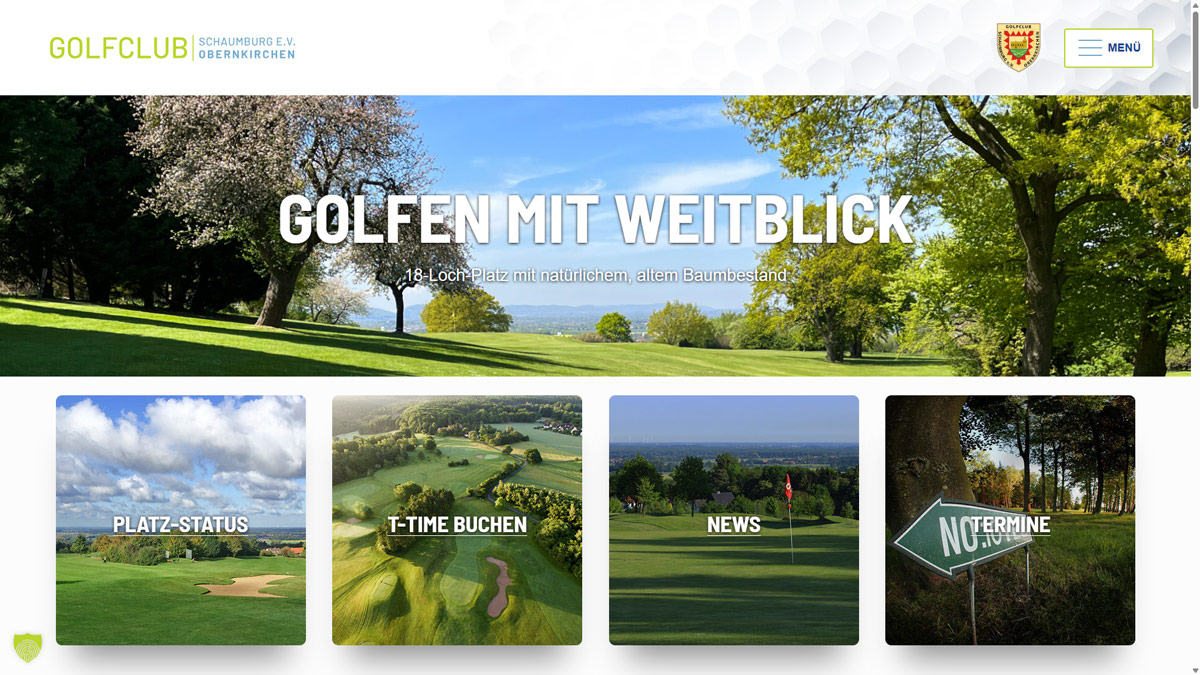 Screenshot Webseite Golfclub Schaumburg